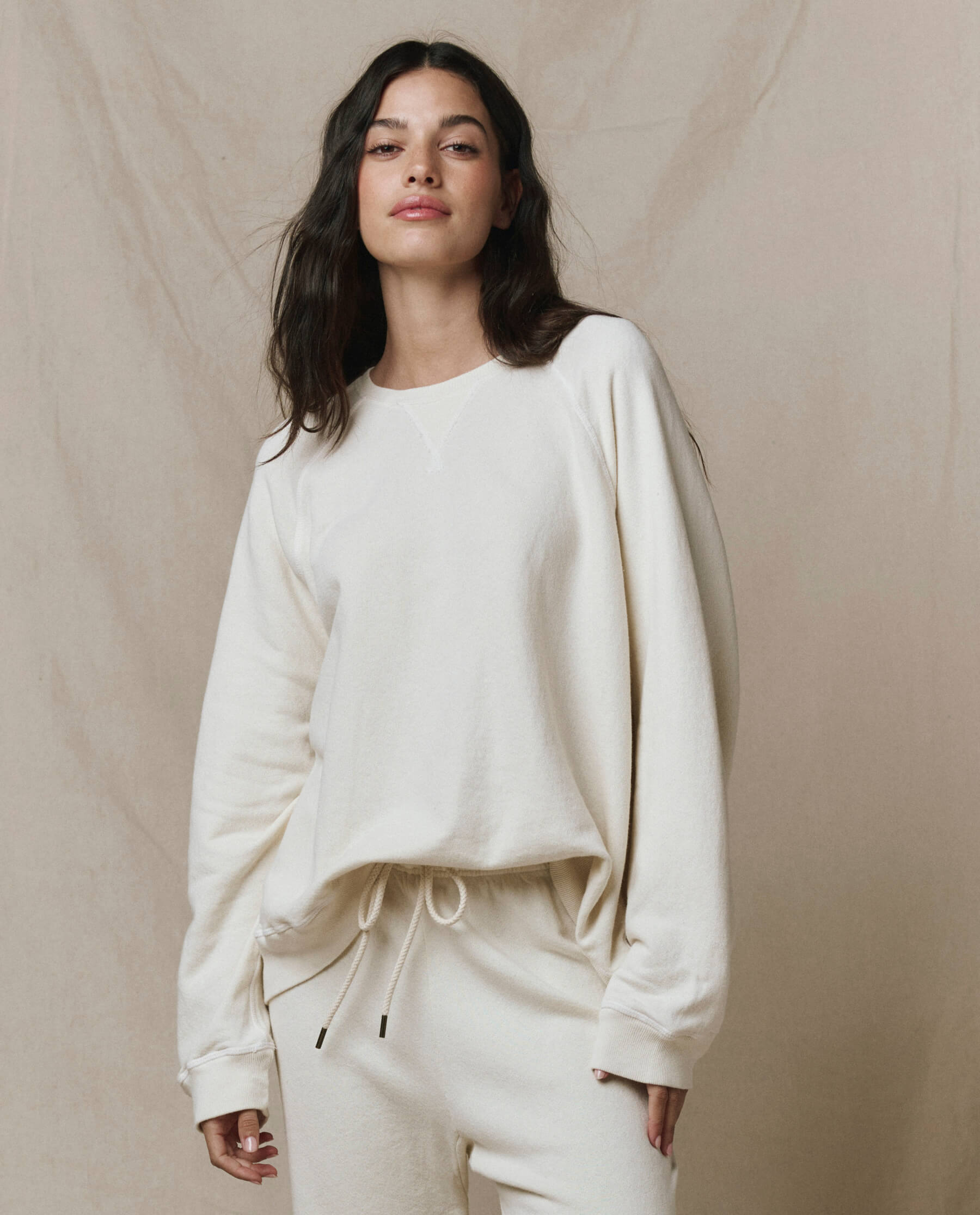 The Slouch Sweatshirt. Solid -- Washed White