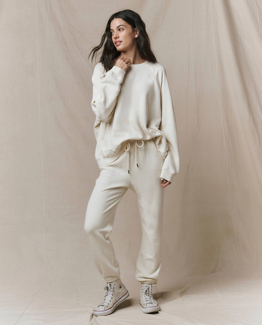The Slouch Sweatshirt. Solid -- Washed White