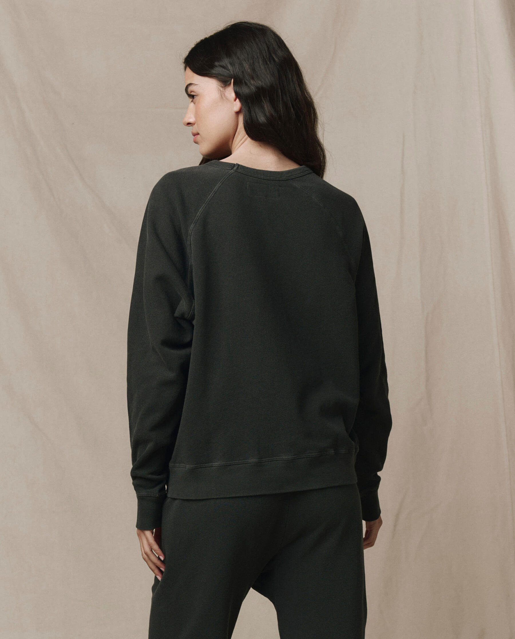 The College Sweatshirt. Solid -- Washed Black