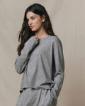 The Long Sleeve Crop Tee. -- Heather Grey