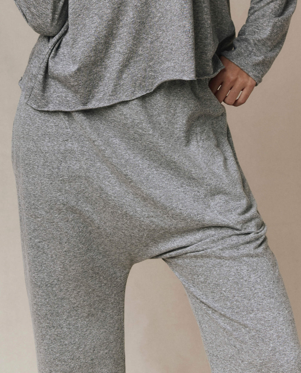 The Jersey Crop Pant. -- Heather Grey