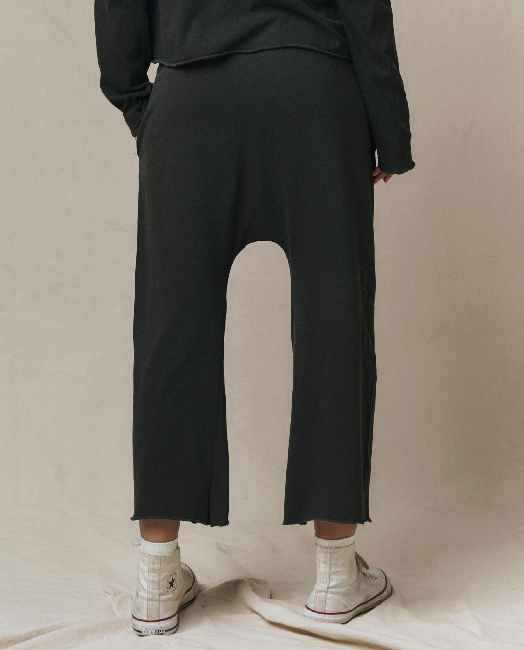 The Jersey Crop Pant. -- Washed Black