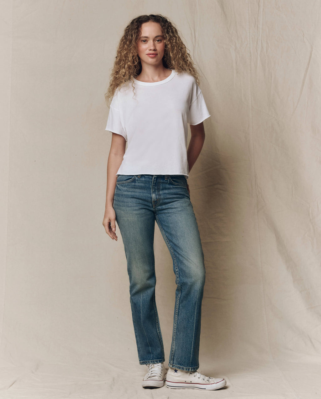 The Crop Tee. Solid -- True White