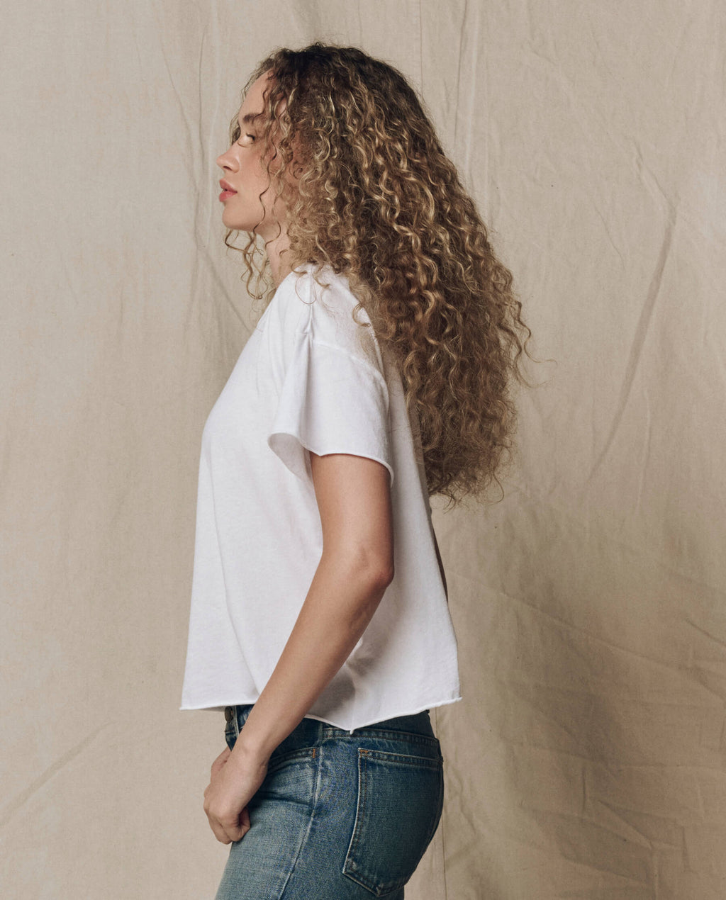 The Crop Tee. Solid -- True White
