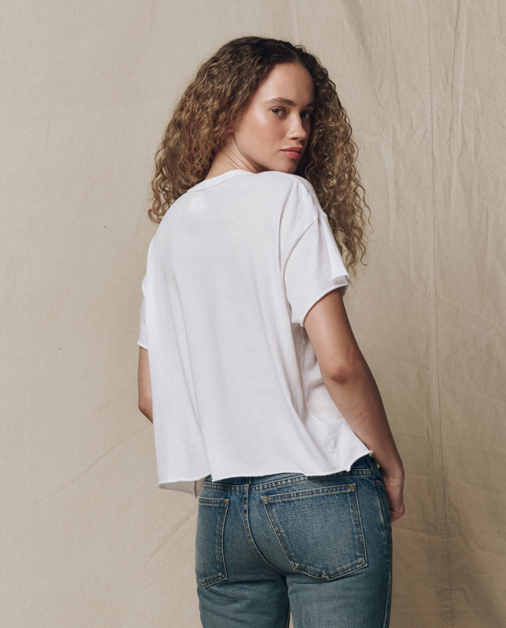 The Crop Tee. Solid -- True White