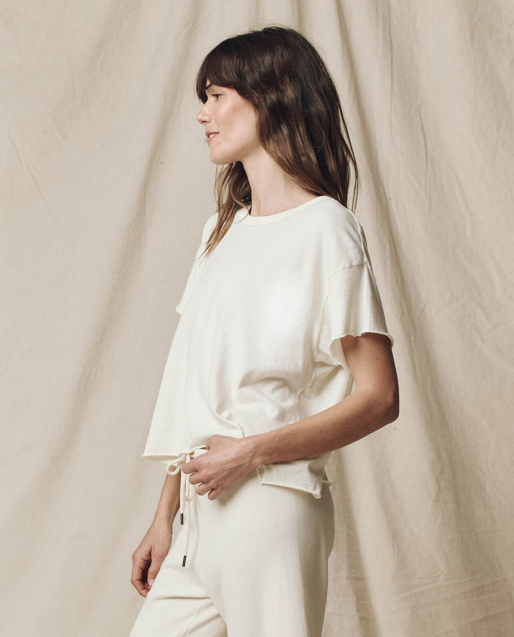 The Crop Tee. Solid -- Washed White