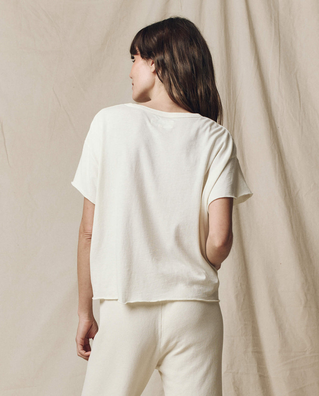 The Crop Tee. Solid -- Washed White