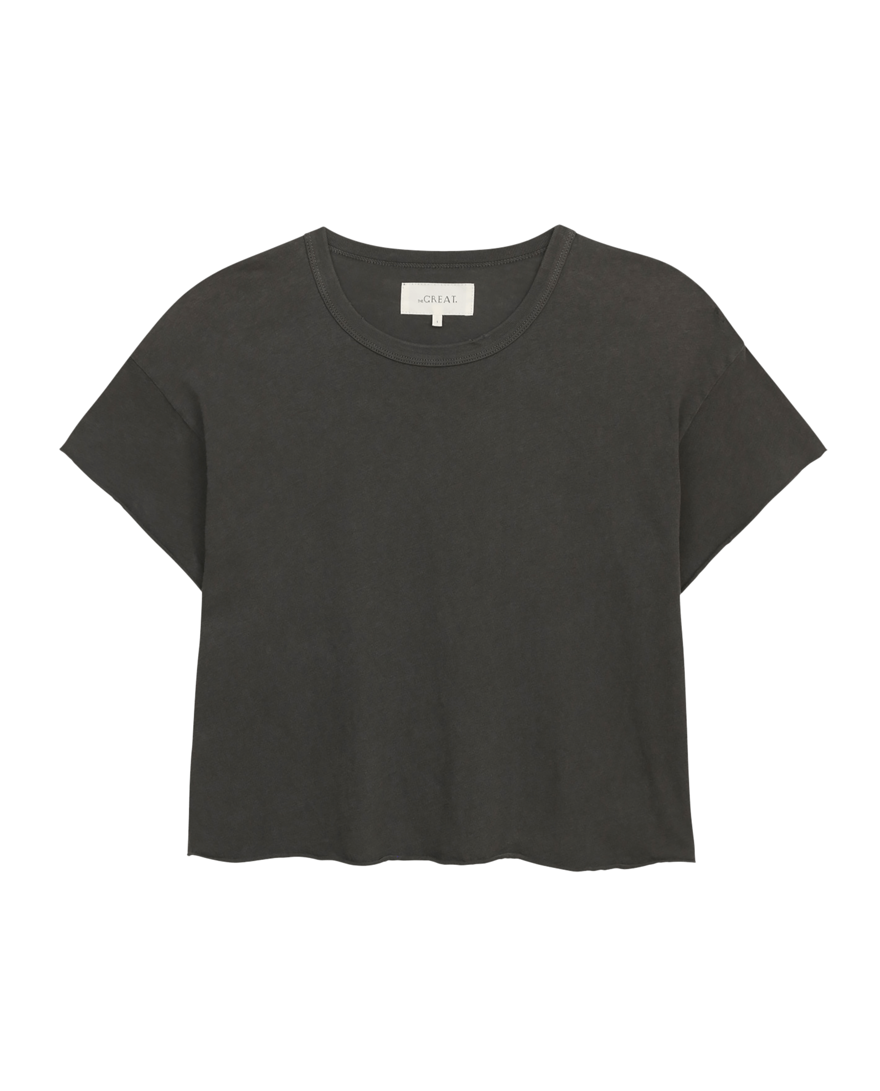 The Crop Tee. Solid -- Washed Black
