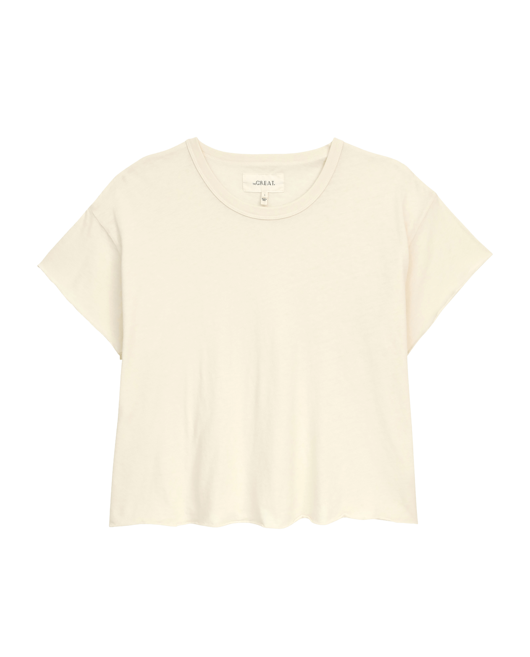 The Crop Tee. Solid -- Washed White
